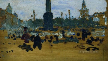  petersburg Oil Painting - on palace square in st petersburg 1905 Ilya Repin